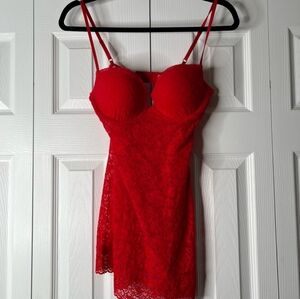 VICTORIA’S SECRET Vintage Red Lacy Lingerie Bra Teddy, M